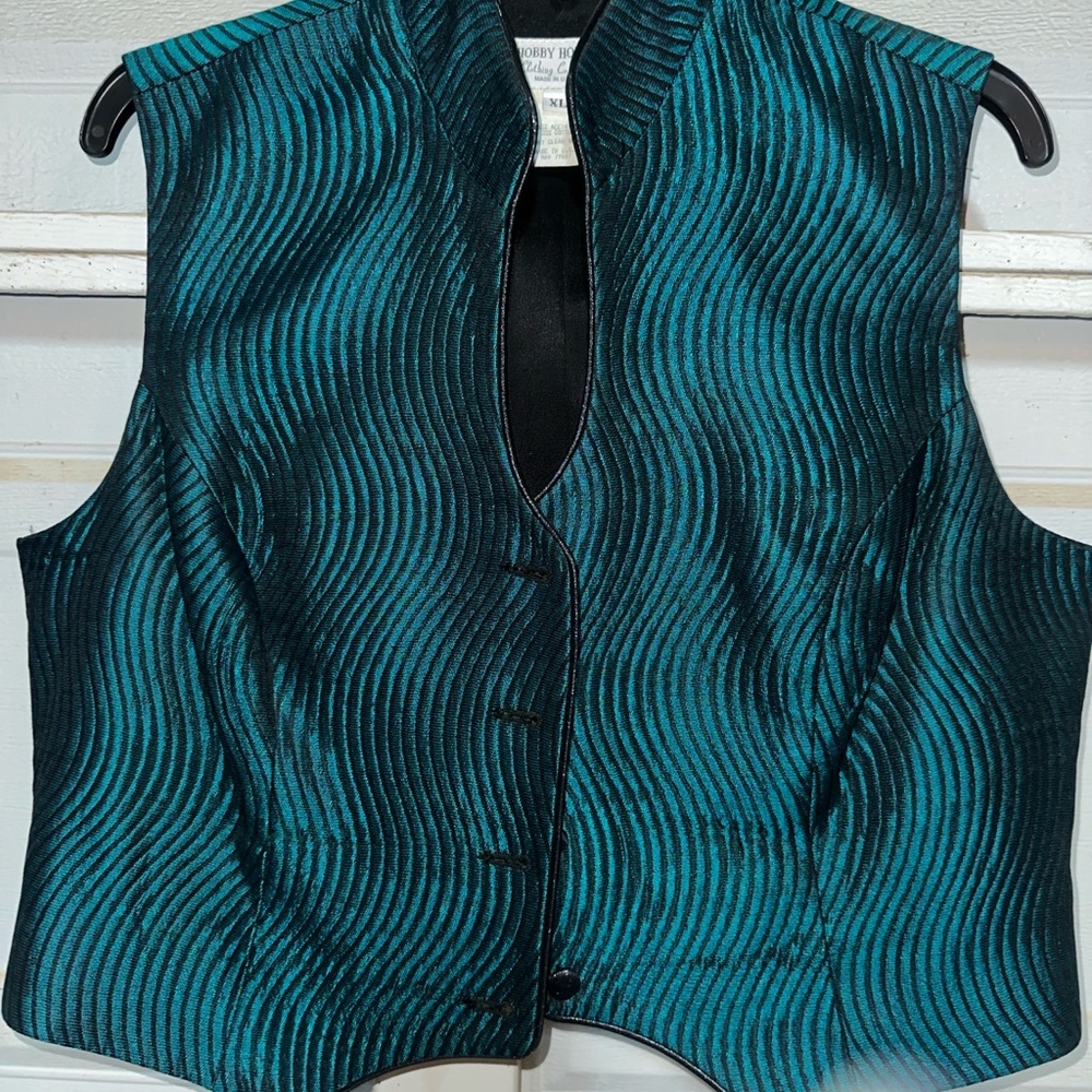 Teal Wave Pattern Women's Blouse